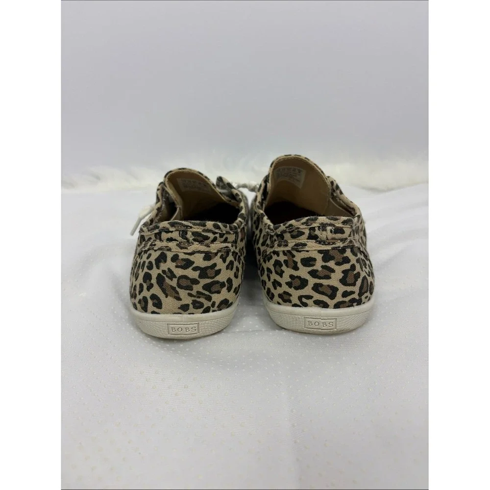 Skechers BOBS Leopard Print Memory Foam Lace Up Sneakers Women's 7.5